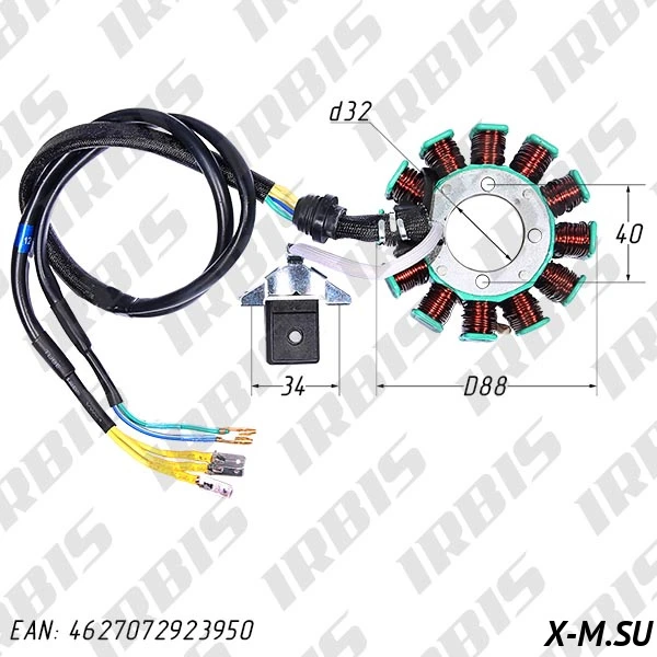 Статор генератора 157FMI, 162FMJ, 166FMM (CG, CB) (12 кат.) (d32mm)(d5x3) Статор генератора 157FMI, 162FMJ, 166FMM (CG, CB) (12 кат.) (d32mm)(d5x3)