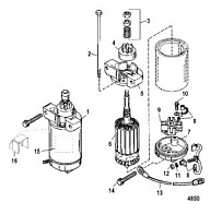 Стартер 2-Х ТАКТНОГО ПЛМ MERCURY 55 Серийный номер от 0P325500 и выше