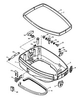 Низ капота 2-Х ТАКТНОГО ПЛМ MERCURY 90 Серийный номер от 9793577 до 0P016999
