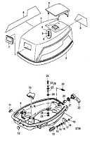 Капот 2-х тактного ПЛМ MERCURY 30 M Серийный номер от 0N055505 и выше