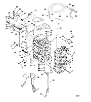 Блок цилиндров 2-Х ТАКТНОГО ПЛМ MERCURY 75 Серийный номер от 0G760300 до 0T979999
