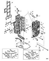 Блок цилиндров 4-Х ТАКТНОГО ПЛМ MERCURY 135 Серийный номер от 0P419487 до 0P464487