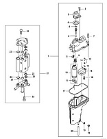 Топливная рампа и паросепаратор (Часть 1) 4-Х ТАКТНОГО ПЛМ MERCURY 25 Серийный номер от 0R106999 и выше