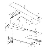 Компоненты ручного управления (с рулевым рычагом) 2-Х ТАКТНОГО ПЛМ MERCURY 90 Серийный номер от 0B240451 до 0C221999