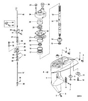 Корпус шестерни, приводной вал 4-Х ТАКТНОГО ПЛМ MERCURY 15 Carb(2CYL) Серийный номер от 0R235949 и выше