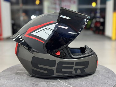 Шлем интеграл HETOSHI XD1-242 цв. Черно-серо-красный  р. L