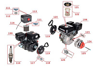 Двигатель мотобуксировщика IRBIS МУХТАР-15