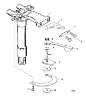 Поворотный кронштейн (Часть 2) 2-х тактного ПЛМ MERCURY 40 M Серийный номер от 0P325500 и выше