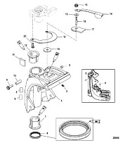 Поворотный кронштейн 4-Х ТАКТНОГО ПЛМ MERCURY 40 Серийный номер от 1C049739 и выше