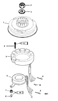 Маховик и статор (ручной) 2-Х ТАКТНОГО ПЛМ MERCURY 50EO Серийный номер от 0G760300  до 0T979999