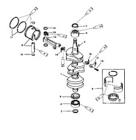 Коленчатый вал, поршни и соединительные стержни 2-Х ТАКТНОГО ПЛМ MERCURY 50EO Серийный номер от 0G290585 до 0G589999