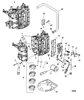 Блок цилиндров 4-Х ТАКТНОГО ПЛМ MERCURY 40 Серийный номер от 1B227000 до 1B344398