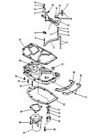 Рычаг переключения передач и выпускная пластина 2-Х ТАКТНОГО ПЛМ MERCURY 60 Серийный номер от 7208333 до 0A721307
