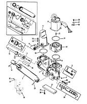 Система наклона двигателя, Three Ram (Design II ) 2-Х ТАКТНОГО ПЛМ MERCURY 75 Серийный номер от 0C222000 до 0D283221
