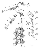 Впускные, выпускные клапаны 4-Х ТАКТНОГО ПЛМ MERCURY 60 Серийный номер от 0P515897 и выше
