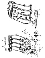 Компоненты интегрированного воздушного топливного модуля 4-Х ТАКТНОГО ПЛМ MERCURY 80 Серийный номер от 1B366823 и выше