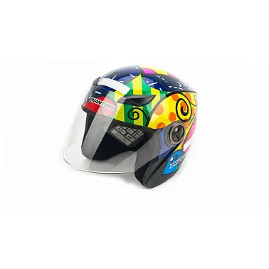 Шлем мото PHANTOM 619 #5graffiti-blue-yellow HPCTGR-UY 56